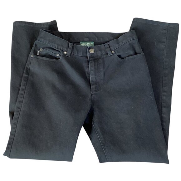 Ralph Lauren Jeans Co. Women's Sz 8 Black Straight  Leg Mid-Rise Jeans #279R - Picture 4 of 8